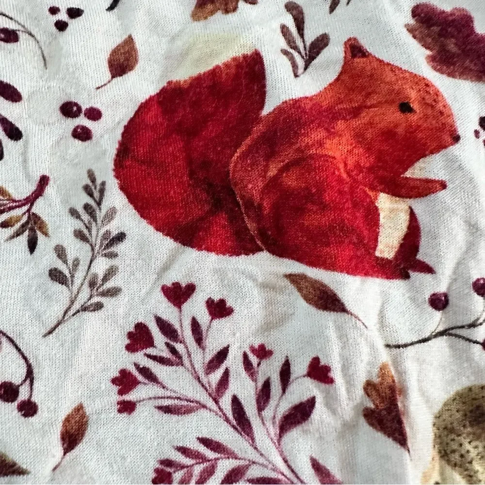 Posh Peanut Bamboo Woodland Creature Pajama Set - Red and Cream Size 3t